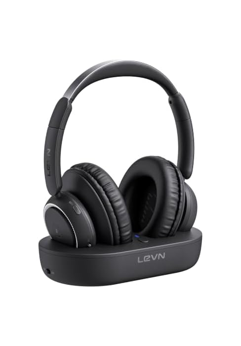 LEVN Wireless Headphones for TV Watching, TV Headphones Wireless for Seniors with Transmitter Cha...