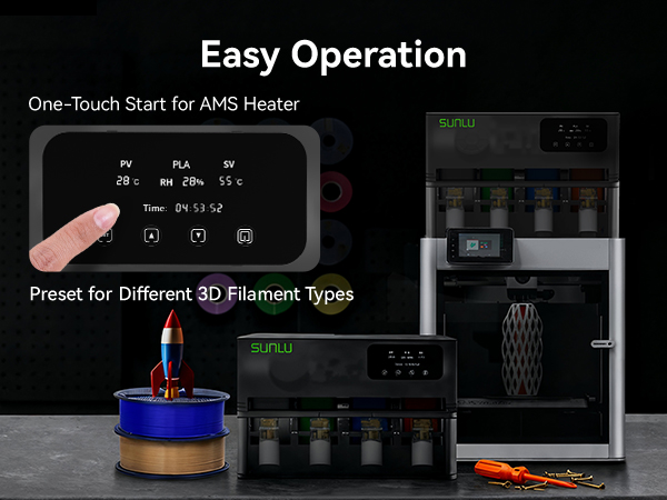 SUNLU Official AMS Heater, Support Simultaneous Printing & Drying, Compatible with AMS Gen 1
