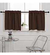 Pickluc Cafe Curtain (Half Window Curtain) 24 Inches Length, Rod Pocket Kitchen Curtain, Short Bl...