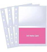 40 Pack 160 Pockets A5 Binder Index Card Sleeve Pages, Ultra-Clear 3.5x5 Inch Binder Protective S...