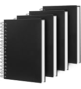 Ouzoustate Lined Spiral Notebook A4 Large Black Journal 8.5