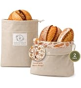 Bee's Wrap Beeswax Bread Bags, 2 Pack - Bakery Lane | Beeswax Lined - Breathable Bread Storage - ...