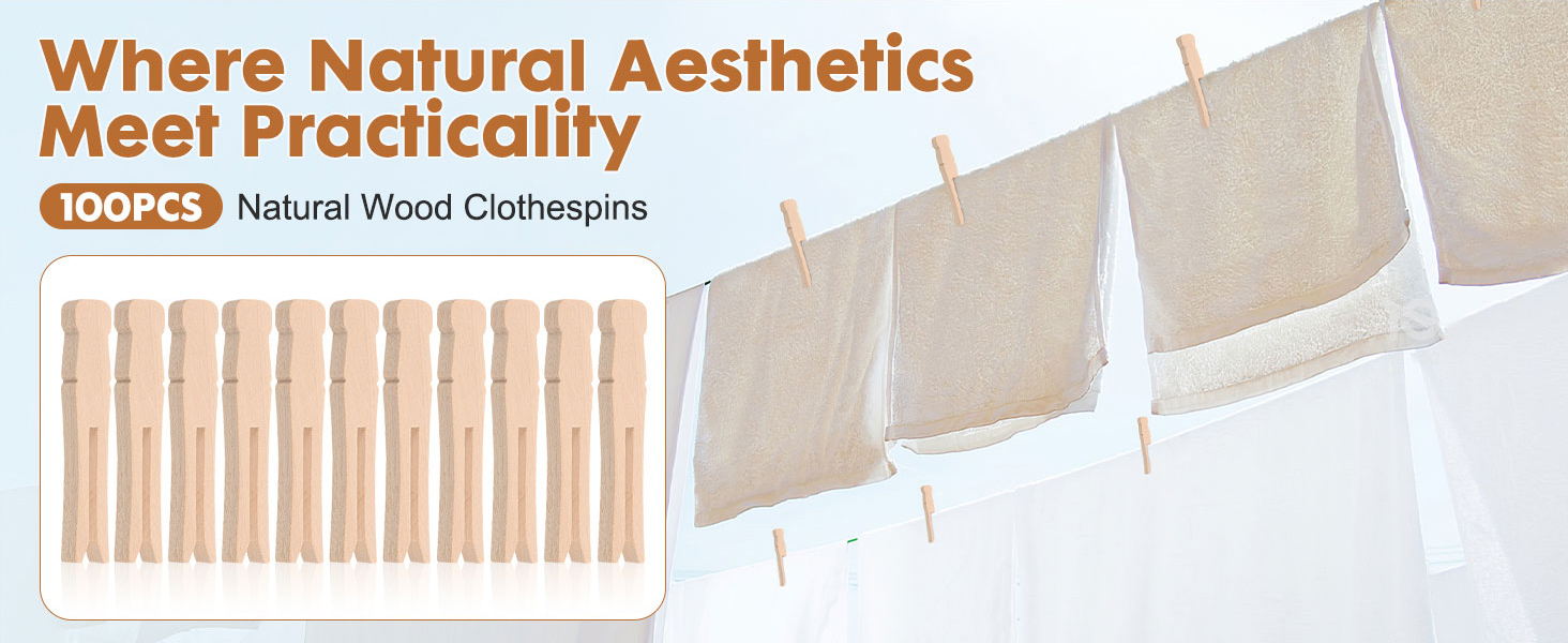 natural wood clothespins