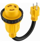PLIS 1.5FT 15 Amp to 30 Amp RV Adapter Cord, NEMA 5-15P to L5-30R | 15Amp Male to 30Amp-Female Tw...