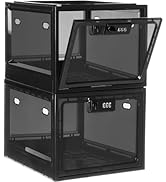 GLOQESEN 2 Pack Lock Box, Lockable Storage Box for Food/Snack/Medicines/Phone,Lock Boxes with Cod...