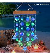 Toodour Solar Wind Chimes for Outside, Birthday Gifts for Women Mom Grandma, Waterproof 2 Modes S...