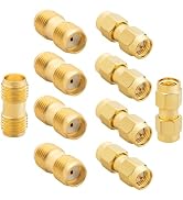Anina 10 Pack SMA Adapters Kit Female/Male RF Connectors for 5G/ WiFi Antenna, Test Equipment, CB...