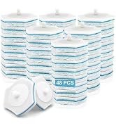 TRENNCHI Disposable Toilet Bowl Wand Brush Refills 48 Counts, Enhanced Bathroom Scrubber Replacem...