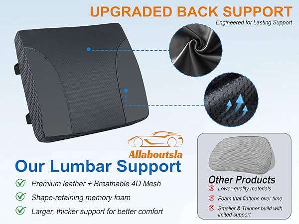 Upgraded materials and thicker design make this back cushion for chair durable and breathable.