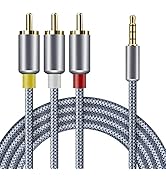 Goalfish 3.5mm to RCA AV Camcorder Video Cable, 3.5mm Male to 3RCA Male Plug Stereo Audio Video A...