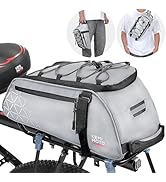 KEMIMOTO Rear Bike Rack Bag, 8L Full Reflective PVC Water Resistant Bicycle Trunk for Road and Mo...