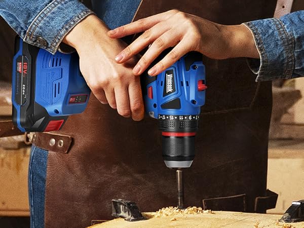 MAX Lithium Cordless Drill Set, Power Drill Kit with Battery and Charger, 3/8-Inch Keyless Chuck