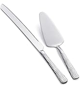 Seeshine Silver Cake Cutter Set, Stainless Steel Cake Cutting Set Include Cake Knife and Cake Ser...