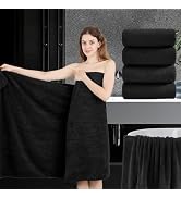 4 Piece Extra Large Bath Towel 35"x70" Oversized Bath Sheet Black Bath Towel Set for Bathroom Ult...