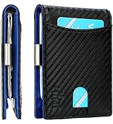 Mens Wallet Slim Bifold Wallets for Men Money Clip Wallet RFID Blocking Front Pocket Leather Mini...