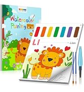 TECJOE Paint with Water Coloring Books for Toddlers, A to Z 26 Pages Animal Watercolor Paint Set ...