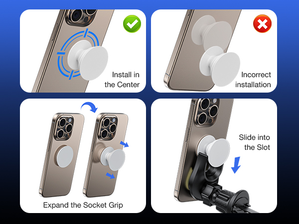 pop socket phone mount for car