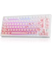 DAREU EK75PRO Sakura Pink Wireless Mechanical Keyboard,75% Hot Swap Creamy Gaming Keyboard with K...