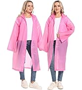 Rain Ponchos for Adults Reusable - Borogo 2Pcs Raincoats Emergency Survival with Hoods and Sleeve...