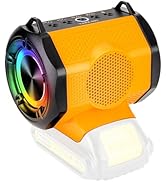 GRVODFRTA Portable Bluetooth Speaker Compatible with DeWalt 20V Max Battery Wireless BT5.3 and US...
