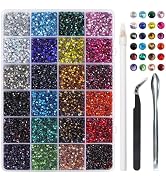 BEADSLAND Hotfix Rhinestones Mixed 24 Colors, SS10 Rhinestones for Crafts Clothes, Hotfix Crystal...