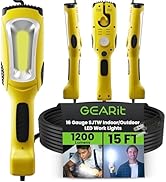 GEARit LED Work Light (15 feet) 1200 Lumen COB LED - 16 Gauge SJTW Indoor/Outdoor NEMA 5-15R Exte...
