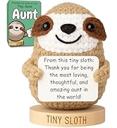 Gifts for Aunt - Positive Crochet Sloth with 30 Empowering Cards for Auntie - Funny Auntie Gifts ...