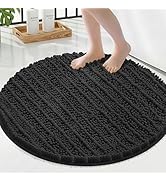 Smiry Bathroom Rugs Mat Round 24x24, Soft Absorbent Chenille Bath Rugs, Non Slip Rubber Backing M...