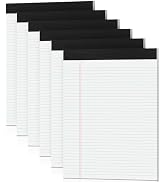 White Legal Pads 8.5 x 11 Writing Note Pads 9/32'' College Ruled & Double-Sided Printing - 30 She...