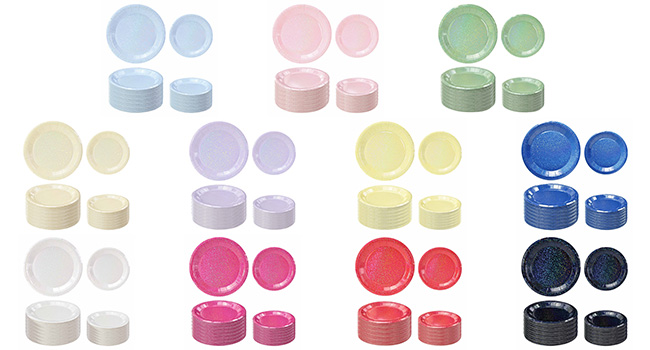 iridescent party paper plates