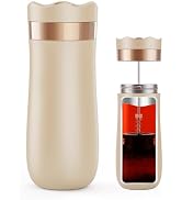 HAILASRE Travel French Press Coffee Maker 12oz Portable French Coffee Maker Stainless Steel Coffe...