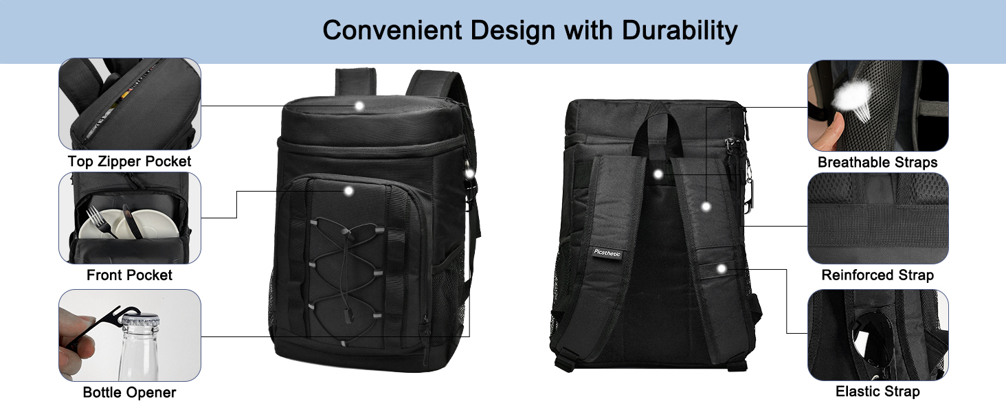 waterproof insulated backpack cooler detail big