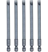 HARFINGTON 5pcs SL6 Magnetic Slotted Screwdriver Bits 6mm S2 Steel Flat Head Screwdriver Bit 1/4"...