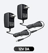 UL Listed 2PCS 12V 3A 3000mA 6ft Power Supply Adapter, 36W 2.5A 2A 1.5A 1A 0.8A 0.5A AC/DC Switch...