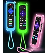 3Pcs Remote Cover for Roku with Cat Ears Design, Silicone Skin Case Compatible with Hisense/TCL R...