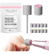 MelodySusie 10 Pcs Nail Drill Bits Sponge Sanding Bands 240 Grit | Natural Nails, Large Contact S...