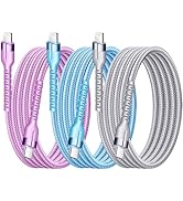 Exeric USB C to Lightning Cable 3 Pack MFi Certified, Fast Charging Cables 6FT with Nylon Braided...