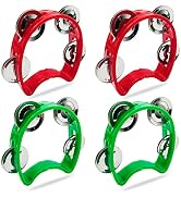 4 pcs Tambourine, SourceTon Tambourine, Mini Hand Bell, Small Tambourine, for Teaching, Performan...