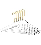 Quality Clear Acrylic Lucite Coat Suit Hangers with Bar – 5-Pack, Stylish Clothes Hanger with Acr...