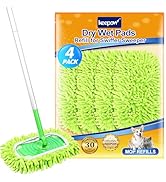 KEEPOW Reusable Microfiber Mop Pads Compatible with Swiffer Sweeper & Mop Deluxe 2-in-1, Wet & Dr...