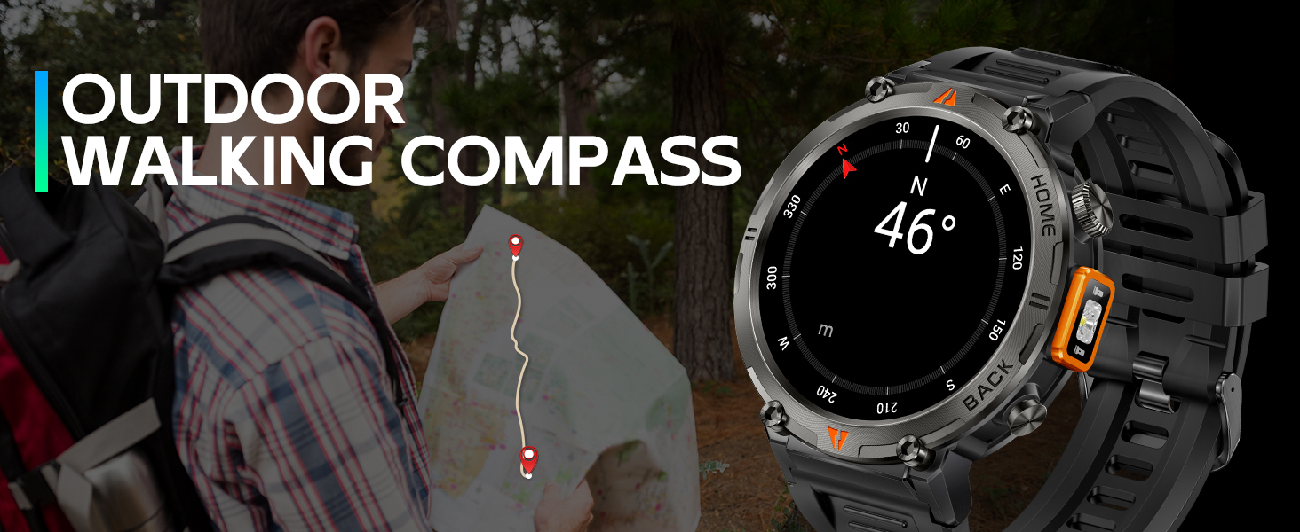 Military Smart Watches for Men 3ATM Waterproof (Built-in GPS)