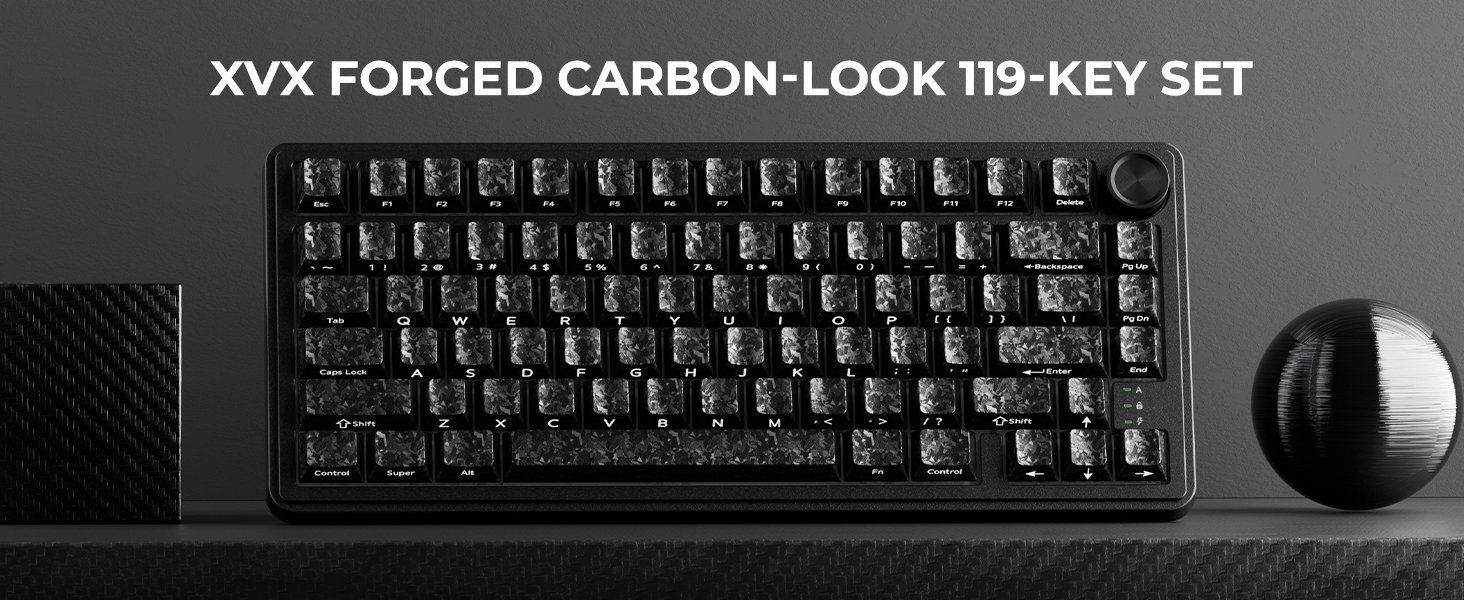 Forged Carbon-Look Keycaps