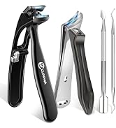 Nail Clippers Set, CLPPNA Angled Head Long Handled Toenail Clippers for Thick Toenails, Sharp Hea...