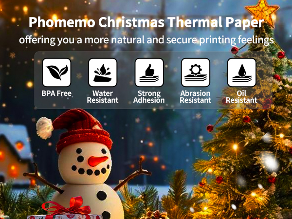 phomemo M110 Labels Christmas Gift Tags Stickers Adhesive Christmas Santa Presents Labels