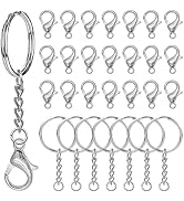 120pcs Keychain Rings with Chain Set for Jewelry Making,60pcs Split Key Rings with Chain and Jump...