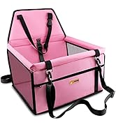 Petbobi Pet Reinforce Car Booster Seat for Dog Cat Portable and Breathable Bag with Seat Belt Dog...