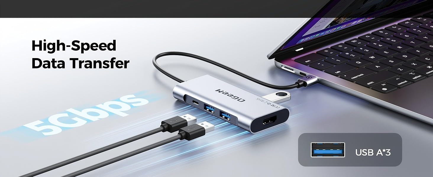 5 Gpbs data transfer hdmi to usb c adapter