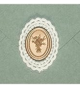 UNIQOOO Wax Seal Stickers with Lace Border - Vintage Photo Frame Floral Bouquet Wedding Invitatio...