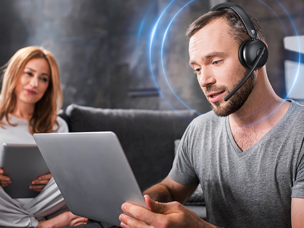 Wireless Headset with Mic for Work