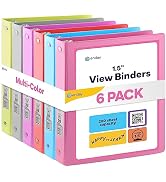 Enday 1.5 Inch Binder (6 Pack - Assorted Colors) 3 Ring Binder 1.5 inch with Clear View Cover and...